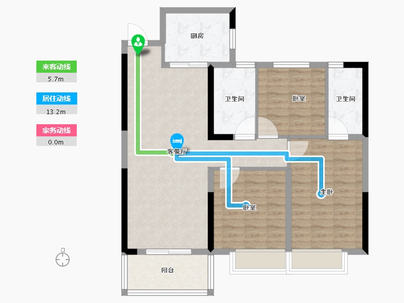 湖南省-株洲市-株洲金茂悦-89.60-户型库-动静线