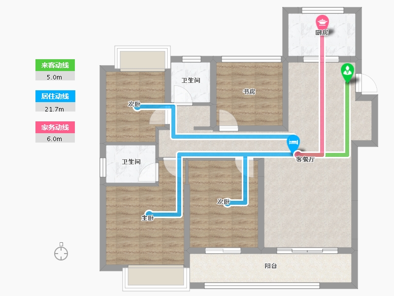 浙江省-温州市-愉欣公馆-92.00-户型库-动静线