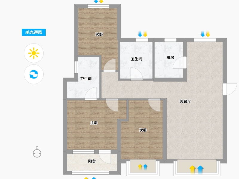 河北省-廊坊市-永清融创城-78.79-户型库-采光通风