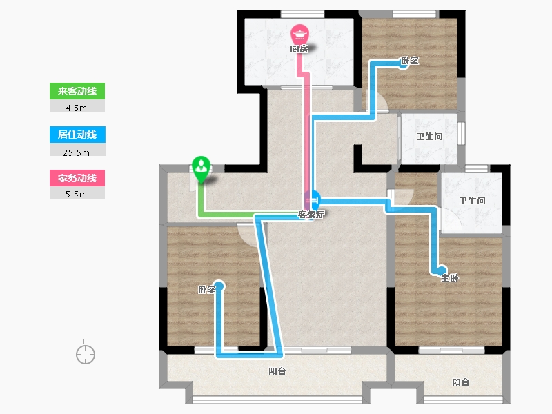 河北省-衡水市-​饶阳翡翠时光-105.00-户型库-动静线