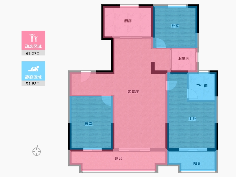 河北省-衡水市-​饶阳翡翠时光-105.00-户型库-动静分区