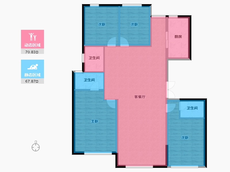 内蒙古自治区-鄂尔多斯市-市城投瑜瑾园-126.11-户型库-动静分区