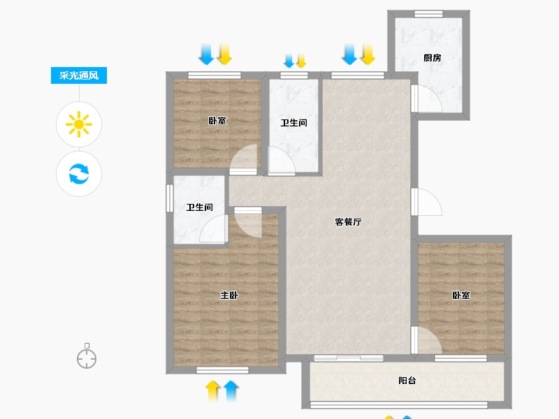 河北省-衡水市-孔雀城-98.01-户型库-采光通风