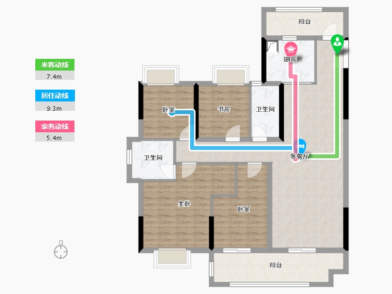 湖北省-黄冈市-中港水岸新城-116.80-户型库-动静线