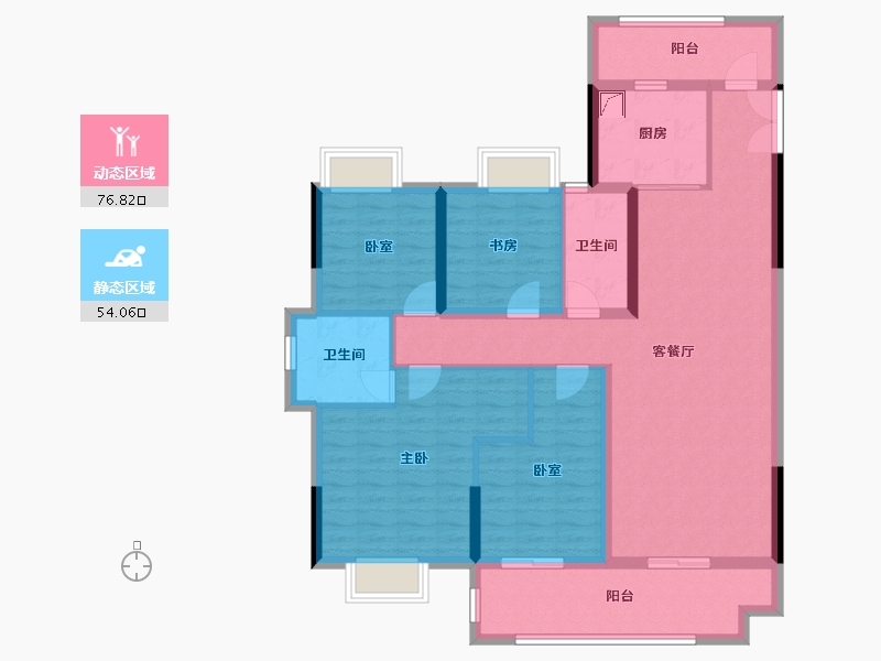 湖北省-黄冈市-中港水岸新城-116.80-户型库-动静分区