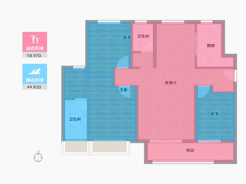 河北省-唐山市-​裕华府-93.00-户型库-动静分区