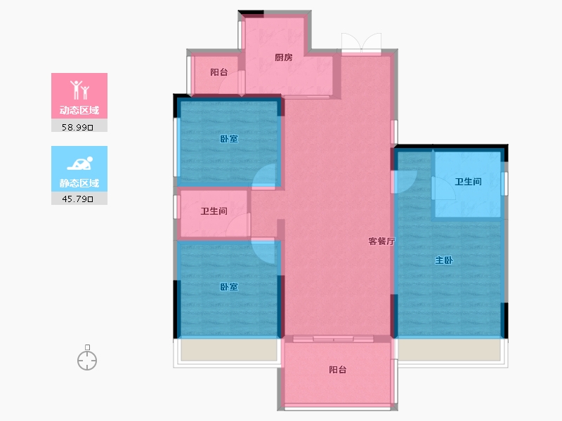 湖南省-株洲市-东阳君悦-93.29-户型库-动静分区