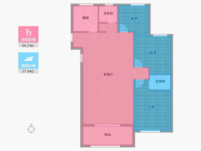 湖北省-黄冈市-翰林学府-95.23-户型库-动静分区