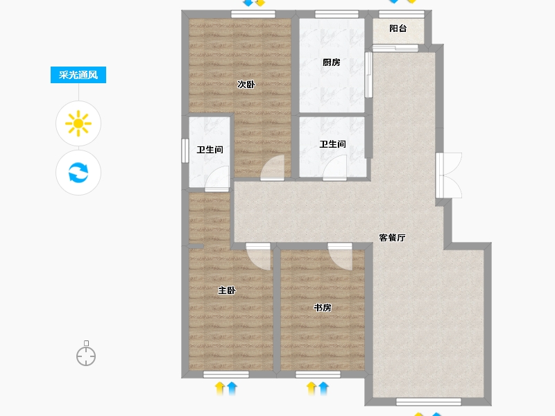 吉林省-松原市-哈达吉地-97.15-户型库-采光通风