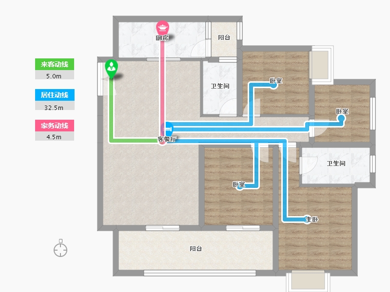 贵州省-铜仁市-桐达翰林居-109.86-户型库-动静线