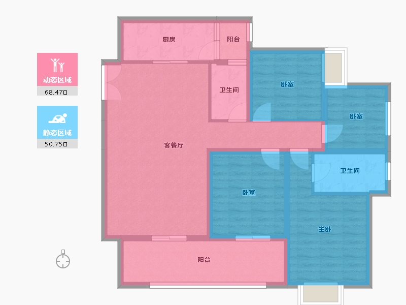 贵州省-铜仁市-桐达翰林居-109.86-户型库-动静分区