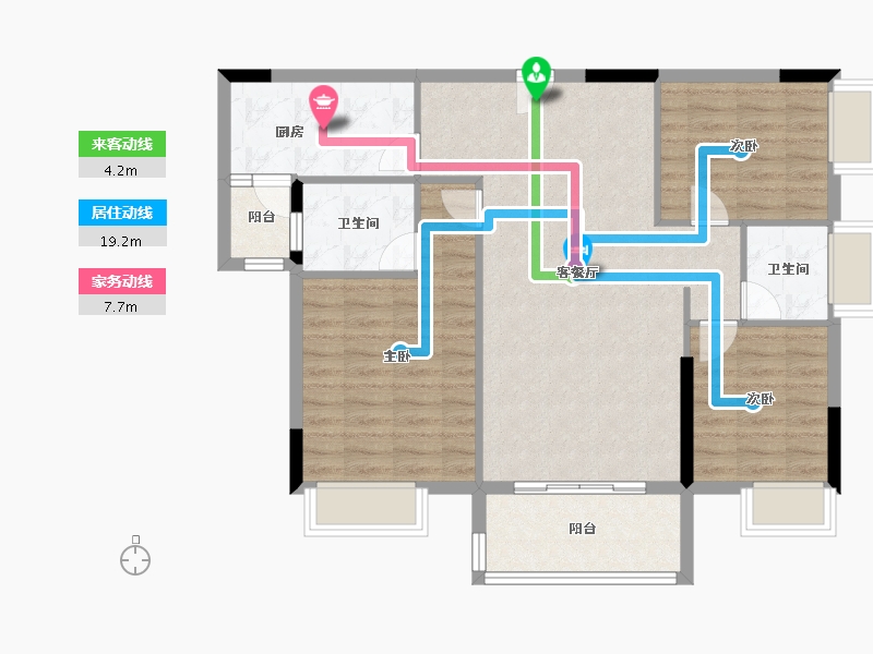 江西省-赣州市-定南山水名都-91.00-户型库-动静线