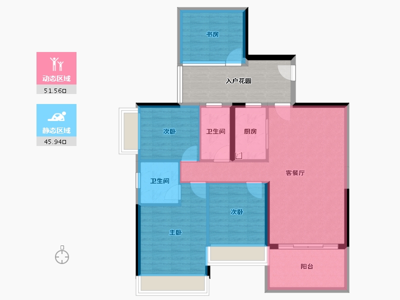 广东省-湛江市-盛世家园-98.65-户型库-动静分区