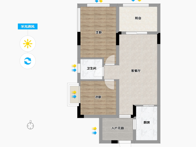 海南省-海口市-交投山海颂-62.79-户型库-采光通风