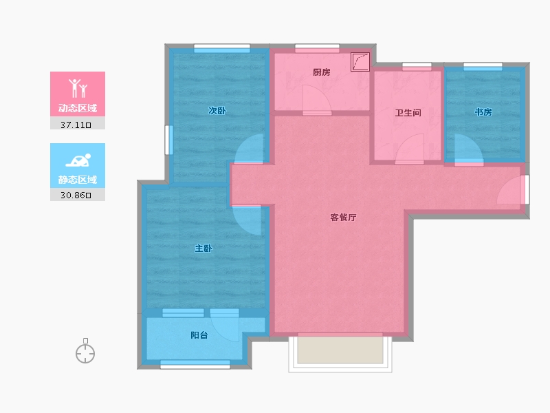 河北省-廊坊市-融创城-59.71-户型库-动静分区