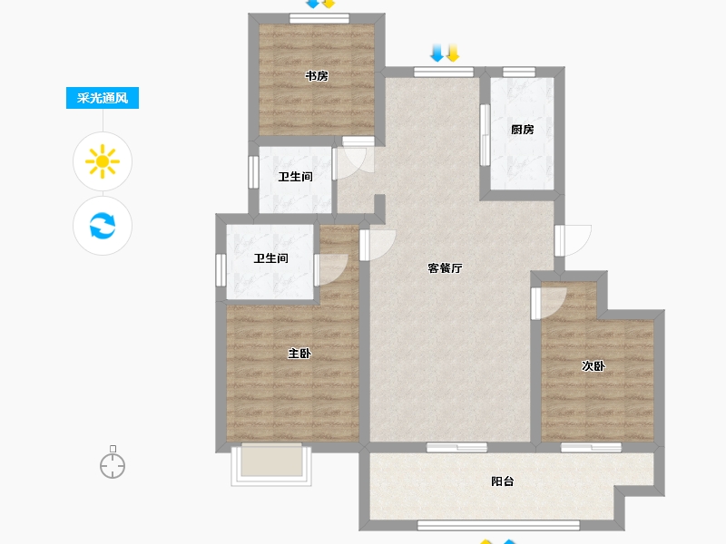 山东省-济南市-万象东方-89.00-户型库-采光通风