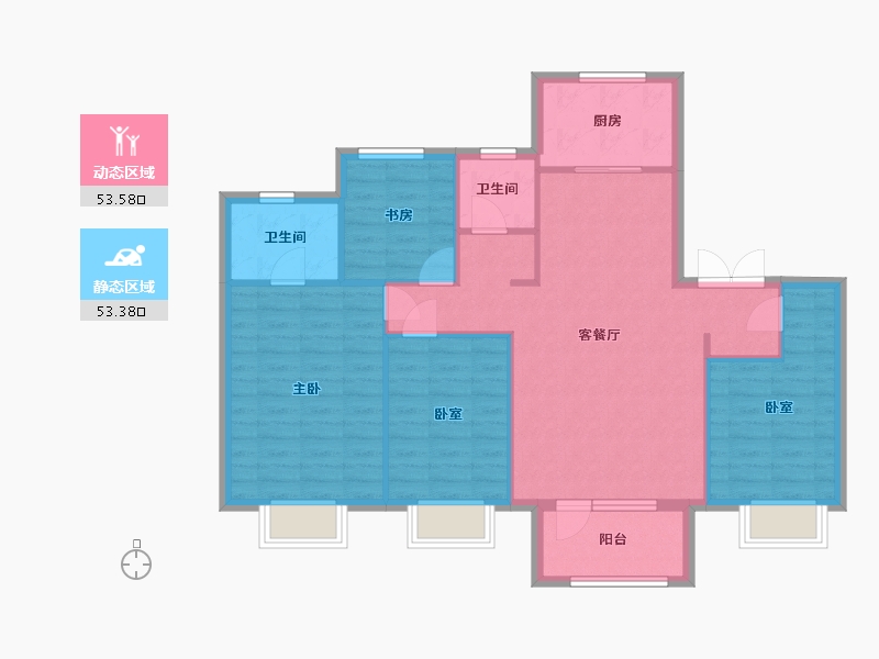 河北省-石家庄市-博锐枫景小区-134.00-户型库-动静分区