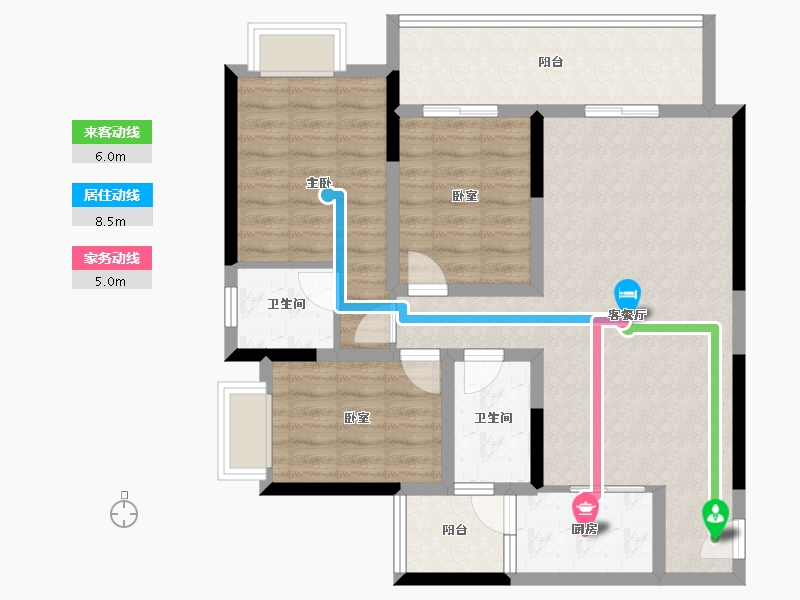 贵州省-遵义市-云鼎华庭-90.09-户型库-动静线