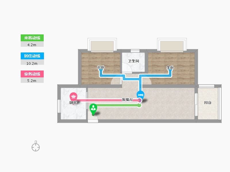 海南省-海口市-菏建海景湾-49.60-户型库-动静线