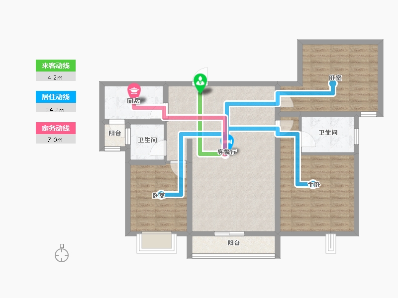 贵州省-遵义市-京尊三进堂-91.20-户型库-动静线