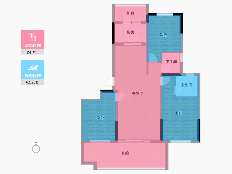 河南省-驻马店市-阳光翡翠院子-94.00-户型库-动静分区