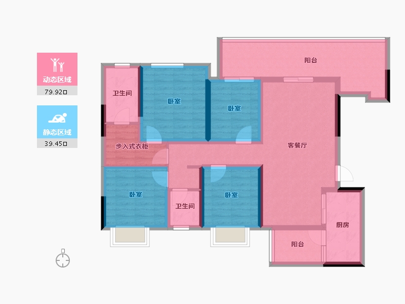 贵州省-遵义市-金科礼悦东方-104.80-户型库-动静分区