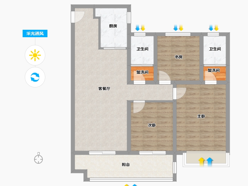 河南省-平顶山市-昌建峰璟-97.00-户型库-采光通风