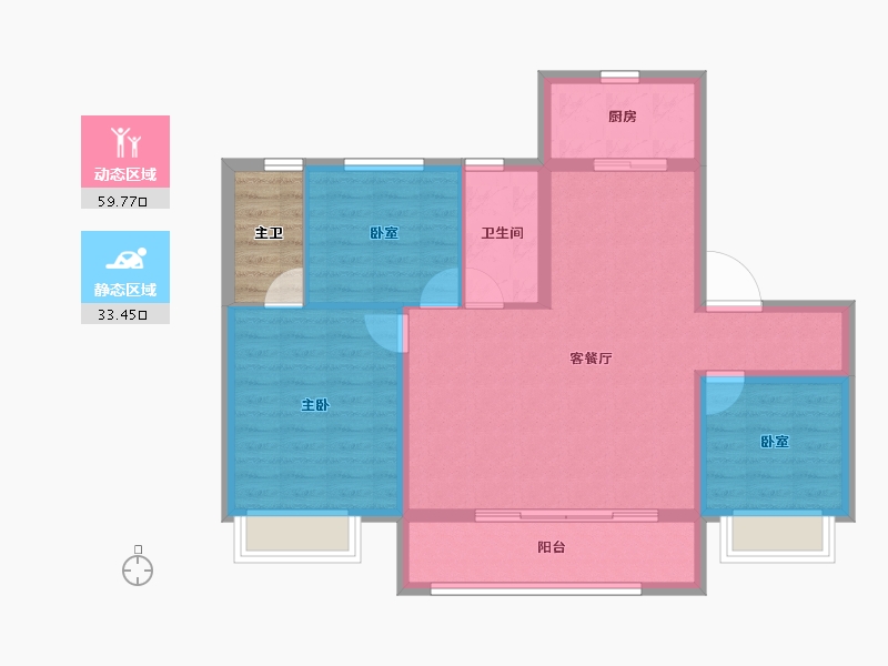 河北省-保定市-碧桂园·玺越-88.00-户型库-动静分区