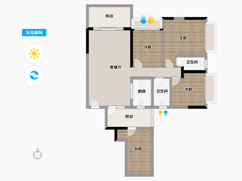 广东省-湛江市-盛世家园-106.18-户型库-采光通风