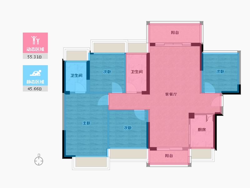 广东省-惠州市-昊翔源壹城中心-95.00-户型库-动静分区