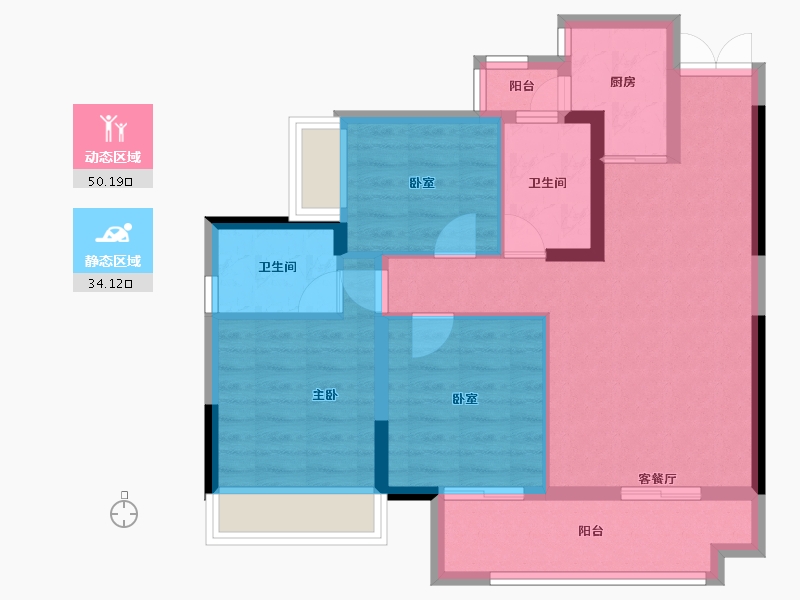 四川省-广安市-加德·爱众江景-74.77-户型库-动静分区