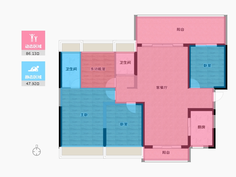 海南省-海口市-碧桂园中央半岛-121.27-户型库-动静分区