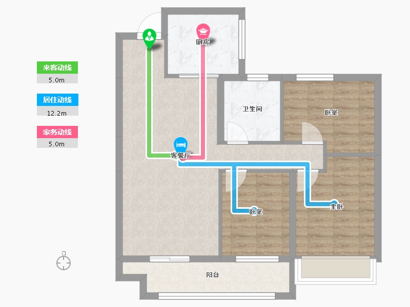 河北省-保定市-碧桂园·玺越-75.29-户型库-动静线