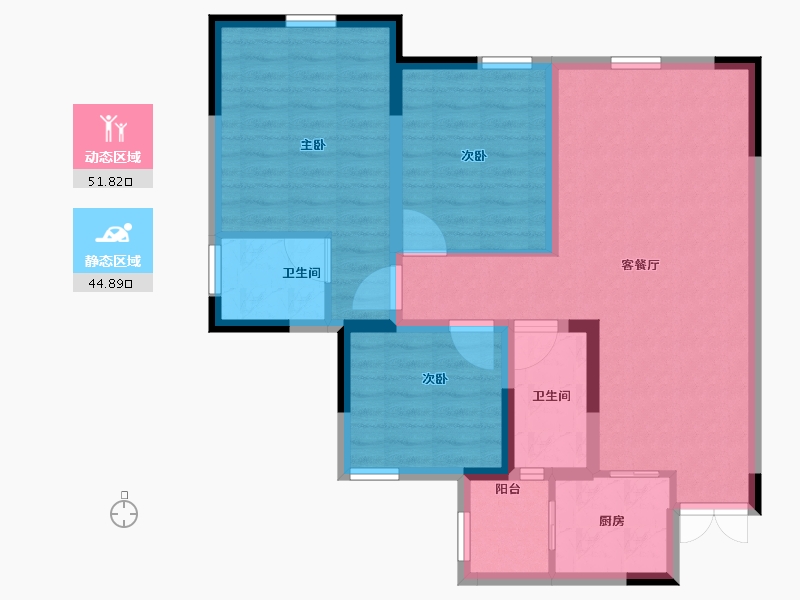 四川省-巴中市-容邦柏润四季城-86.29-户型库-动静分区