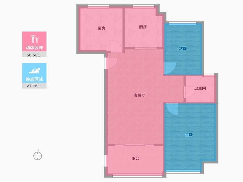 浙江省-宁波市-橄榄树雅苑-68.00-户型库-动静分区