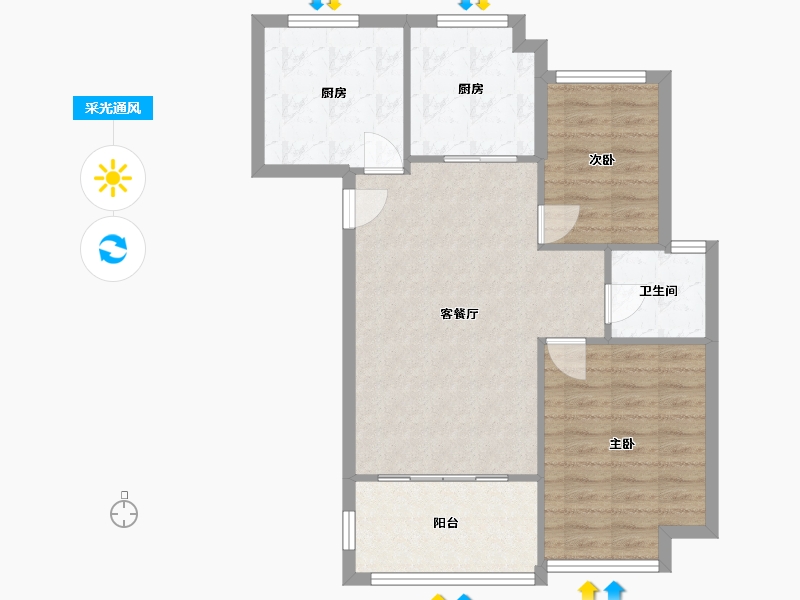 浙江省-宁波市-橄榄树雅苑-68.00-户型库-采光通风