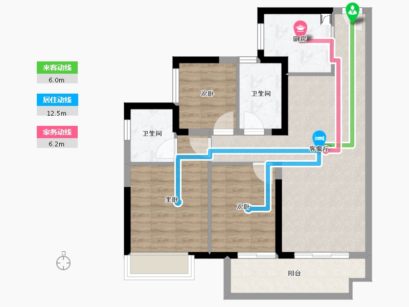 广东省-梅州市-梅州中骏世界城-75.12-户型库-动静线