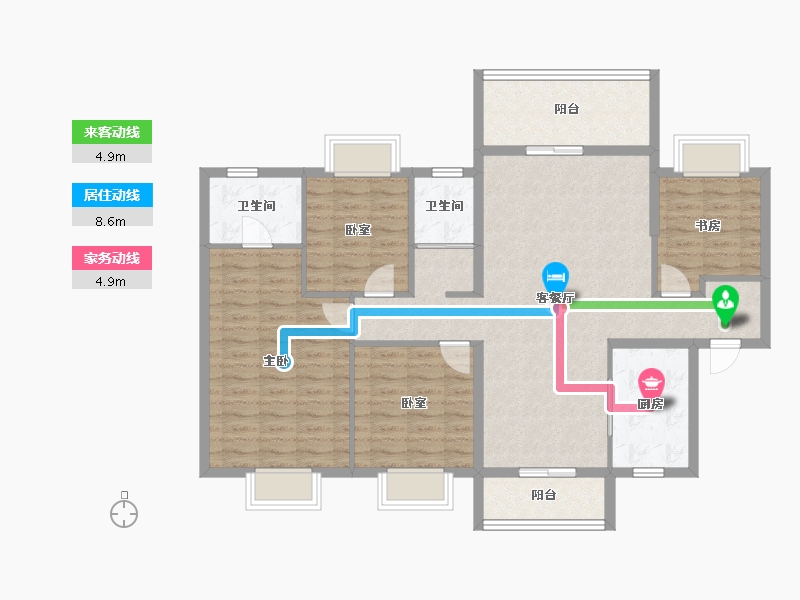 贵州省-遵义市-务川碧桂园-112.00-户型库-动静线