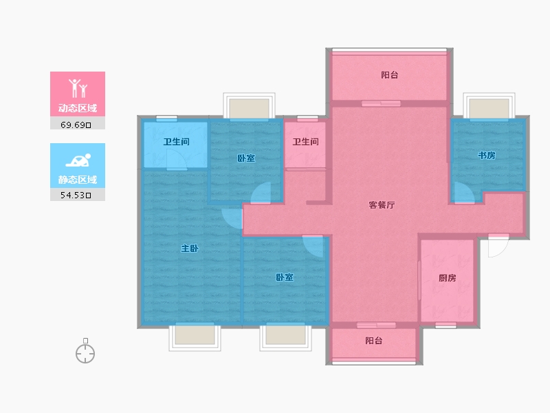 贵州省-遵义市-务川碧桂园-112.00-户型库-动静分区