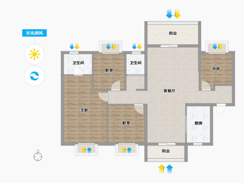 贵州省-遵义市-务川碧桂园-112.00-户型库-采光通风