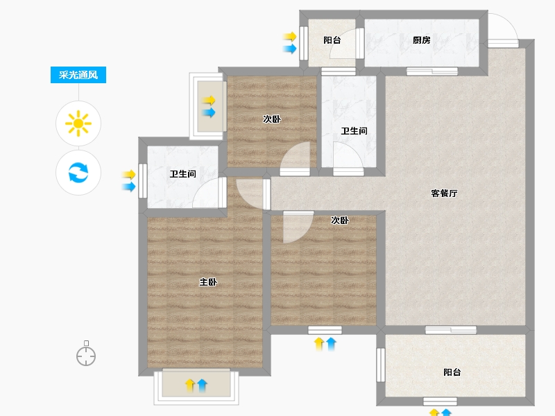 四川省-巴中市-华兴龙湾康城-91.86-户型库-采光通风