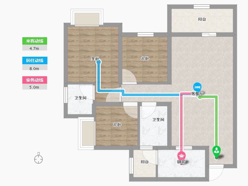 四川省-巴中市-华兴龙湾康城-76.85-户型库-动静线