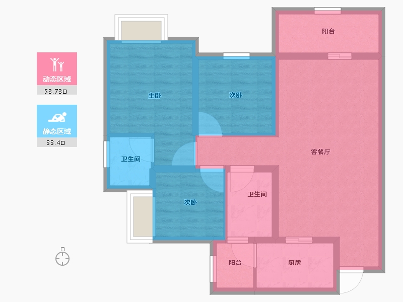 四川省-巴中市-华兴龙湾康城-76.85-户型库-动静分区