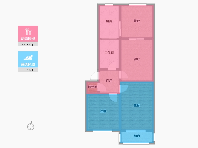 四川省-成都市-将军街8号院-70.00-户型库-动静分区