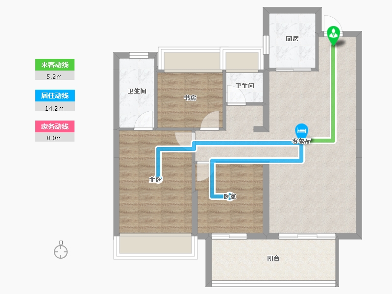 湖北省-黄冈市-书香尚城-82.45-户型库-动静线