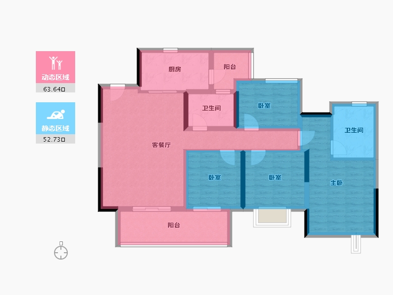 贵州省-遵义市-金科礼悦东方-103.20-户型库-动静分区