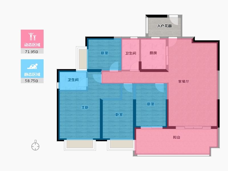 海南省-海口市-碧桂园中央半岛-123.37-户型库-动静分区