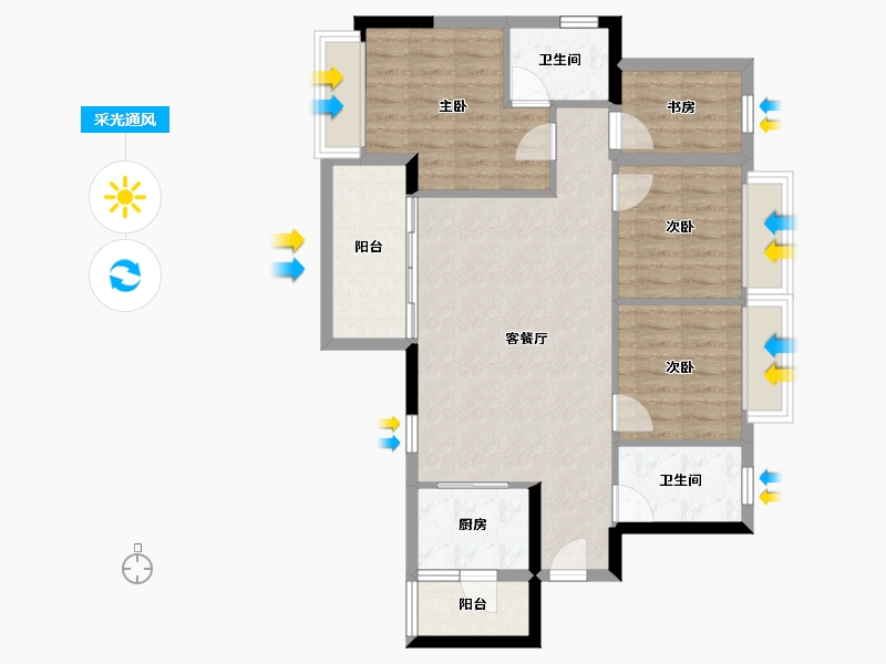 广东省-湛江市-湛江爱琴海国际广场-82.26-户型库-采光通风