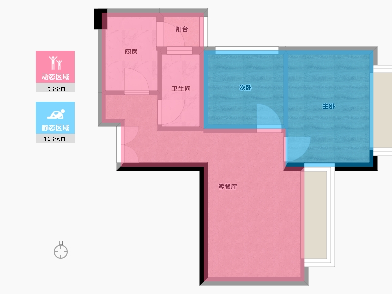 贵州省-贵阳市-中天甜蜜小镇-一组团-47.76-户型库-动静分区