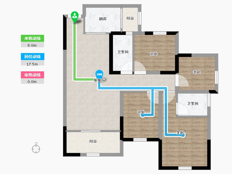 四川省-巴中市-容邦柏润四季城-95.16-户型库-动静线